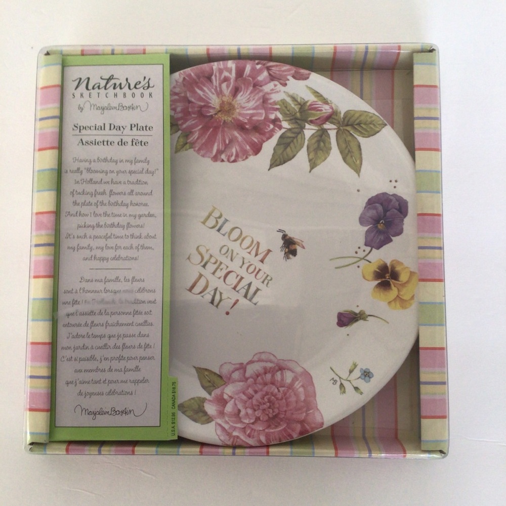 NATURES SKETCHBOOK HALLMARK MARJOLEIN BASTIN SPECIAL DAY PLATE NWT